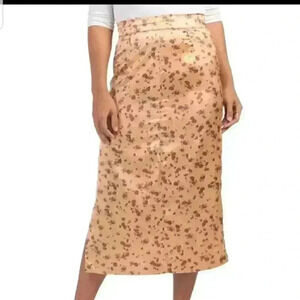 NWT Zara Floral Satin Skirt